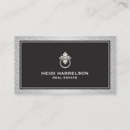 Moderne Glamour Realtor, Onroerend goed Zilver/Zwa Visitekaartje