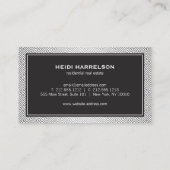 Moderne Glamour Realtor, Onroerend goed Zilver/Zwa Visitekaartje (Achterkant)