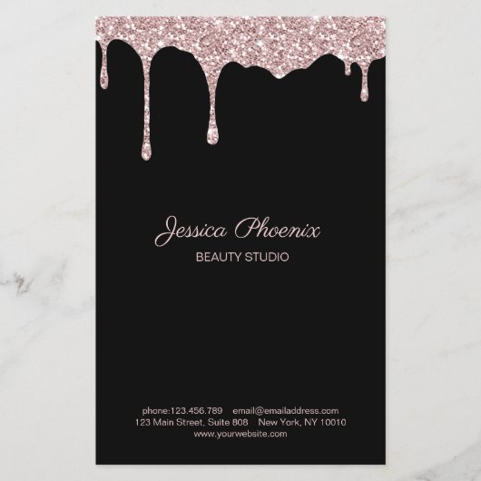 Moderne glamour Rood-Zwarte Glitters Flyer (Voorkant)