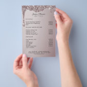 Moderne glamour Rose gouden glittersinkt Flyer (Hand)