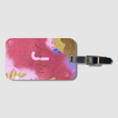 Moderne glamour roze goud glinsterende abstracte bagagelabel (Voorkant (horizontaal))