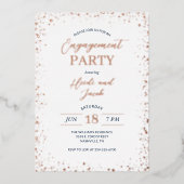 Moderne Glamour Verlovingsfeest Folie Uitnodiging (Voorkant)