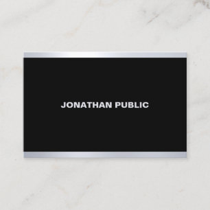 Moderne Glamour Zwart Zilver Elegant Professioneel Visitekaartje