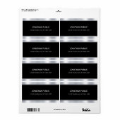 Moderne Glamour Zwart Zilver Elegante Sjabloon Etiket (Full Sheet)