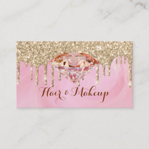 Moderne Glamoureus Gold Glitter drukt roze diamant Visitekaartje