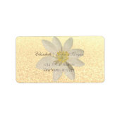 Moderne Glamoureuze Chic Faux Gold Glittery, Daisy Etiket (Voorkant)