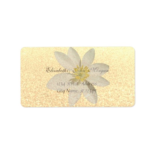Moderne Glamoureuze Chic Faux Gold Glittery, Daisy Etiket (Voorkant)