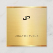 Moderne Glamoureuze Faux Gold Professional Elegant Vierkante Visitekaartje (Voorkant)