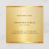 Moderne Glamoureuze Faux Gold Professional Elegant Vierkante Visitekaartje (Achterkant)