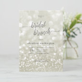 Moderne Glamoureuze Glitter Bridal Brunch Kaart (Staand voorkant)