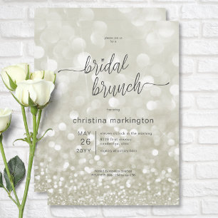 Moderne Glamoureuze Glitter Bridal Brunch Kaart