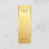 Moderne Glamoureuze Nep Gouden Elegante Sjabloon Mini Visitekaartje (Voorkant)
