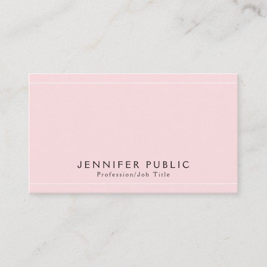 Moderne Glamoureuze Plain Premium Silk Finish Luxe Visitekaartje (Voorkant)