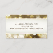 Moderne Glamoureuze Professional Bokeh Visitekaartje (Achterkant)