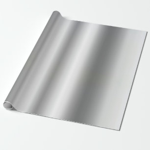 Moderne Glamoureuze Sjabloon Metallic Look Silver Cadeaupapier