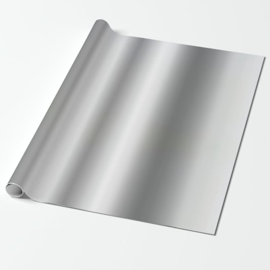 Moderne Glamoureuze Sjabloon Metallic Look Silver Cadeaupapier (Uitgerold)