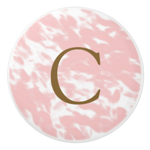 Moderne glamourspots roze & witte chique elegante keramische knop