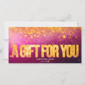 Moderne Glamouruze Roze Glitter Certificaat Cadeau (Voorkant)