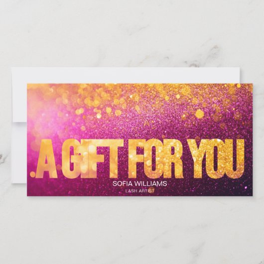 Moderne Glamouruze Roze Glitter Certificaat Cadeau (Voorkant)