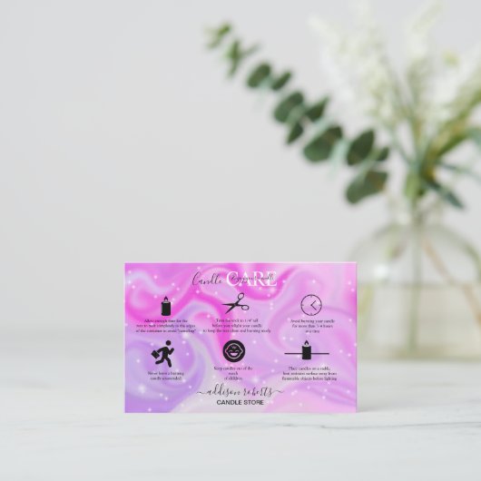 Moderne glans ridescent spaarkaars visitekaartje (Staand voorkant)