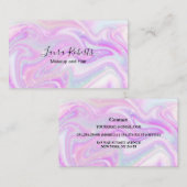 Moderne glans ridescent Sparkle Holografisch Roze Visitekaartje (Voorkant / Achterkant)