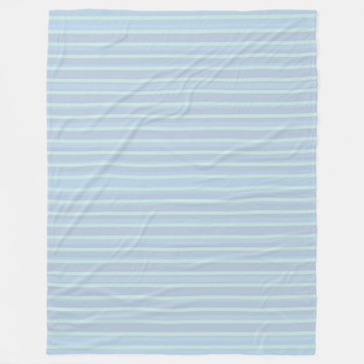 Moderne glanzende blauwe gestreepte fleece deken (Voorkant)