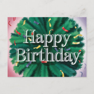 Moderne Glanzende Happy Birthday Typografie Briefkaart