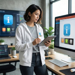 Moderne Glanzende Informatie Symbolen Hoodie
