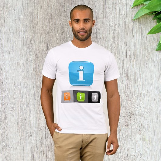 Moderne Glanzende Informatie Symbolen T-shirt