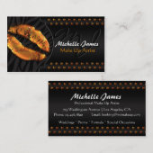 Moderne glanzende lippen Zebra monogram verzinnen  Visitekaartje (Voorkant / Achterkant)