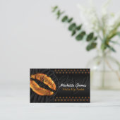 Moderne glanzende lippen Zebra monogram verzinnen  Visitekaartje (Staand voorkant)