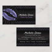 Moderne glanzende lippen Zebra monogram verzinnen  Visitekaartje (Voorkant / Achterkant)