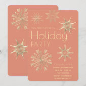 Moderne glanzende sneeuwvlokken corporate Holiday  Kaart (Voorkant / Achterkant)