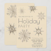 Moderne glanzende sneeuwvlokken corporate Holiday Kaart (Voorkant / Achterkant)