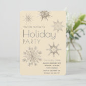 Moderne glanzende sneeuwvlokken corporate Holiday Kaart (Staand voorkant)