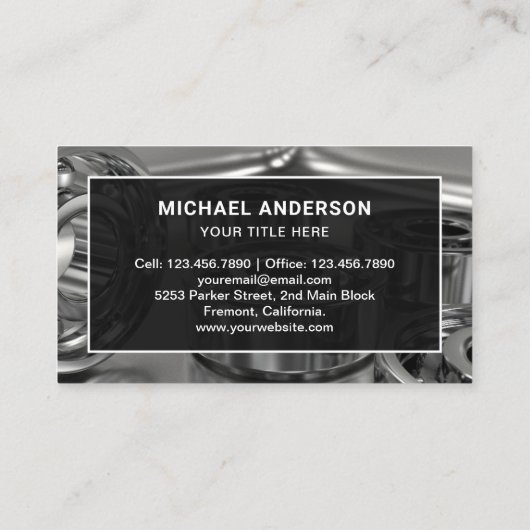 Moderne Glanzende Stalen Kogellagers Hardware Stor Visitekaartje (Achterkant)