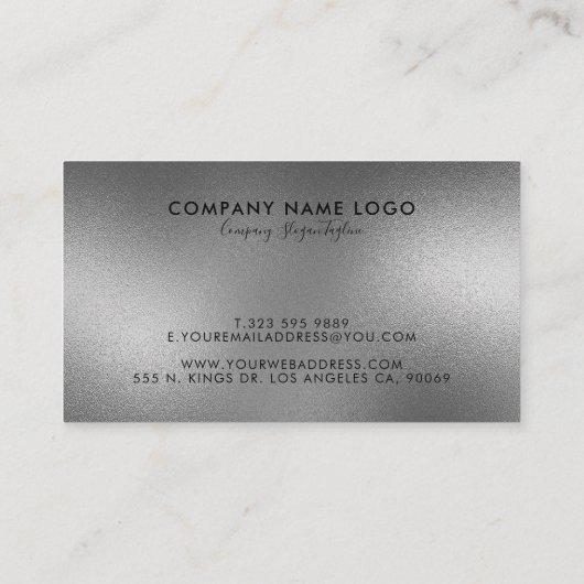 Moderne glanzende zilvergrijze Abstracte achtergro Visitekaartje (Achterkant)