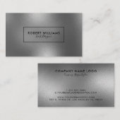 Moderne glanzende zilvergrijze Abstracte achtergro Visitekaartje (Voorkant / Achterkant)