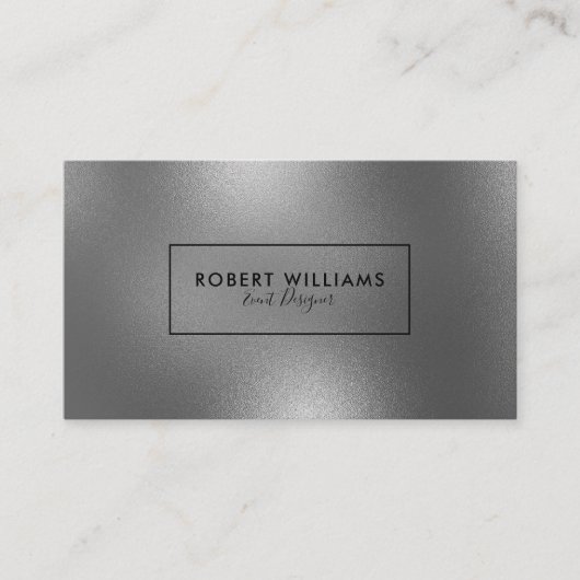 Moderne glanzende zilvergrijze Abstracte achtergro Visitekaartje (Voorkant)