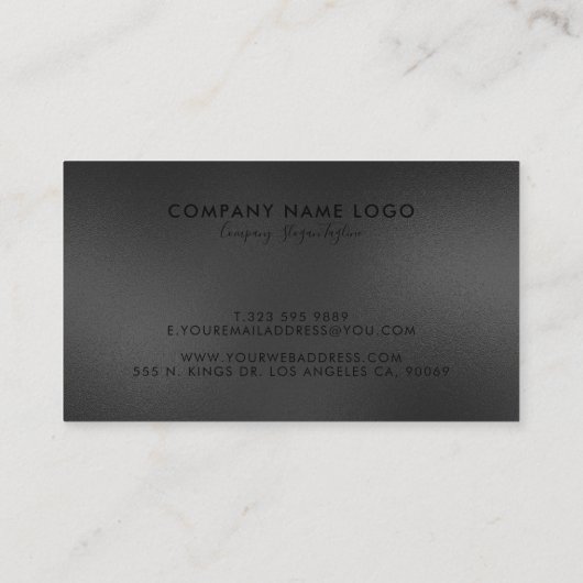 Moderne glanzende zwarte Abstracte achtergrond Visitekaartje (Achterkant)