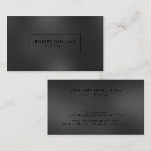 Moderne glanzende zwarte Abstracte achtergrond Visitekaartje (Voorkant / Achterkant)