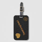 Moderne Glas in lood Black Love Travel Bagagelabel (Voorkant (verticaal))