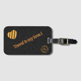 Moderne Glas in lood Black Love Travel Bagagelabel