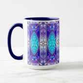 Moderne Glas-in-Lood Keramiek Kerstmoker Mok (Links)