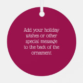 Moderne Glas in lood van de Kerk met Jaar Metalen Ornament (Achterkant)