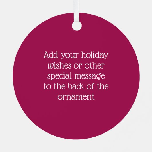 Moderne Glas in lood van de Kerk met Jaar Metalen Ornament (Achterkant)