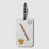 Moderne Glas in lood White Love Travel Bagagelabel (Voorkant (verticaal))