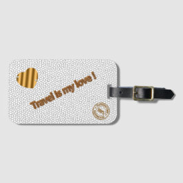 Moderne Glas in lood White Love Travel Bagagelabel