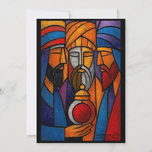 Moderne Glas-in-Loodramen van de Drie Wijzen Kaart (Voorkant)