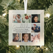 Moderne Glas Ornament met Foto Collage van Kleinki